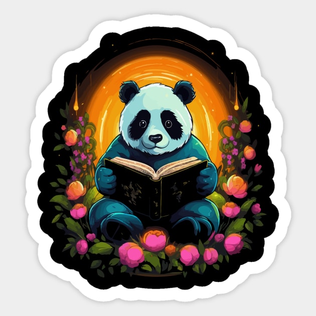 Panda Reads Book Sticker by JH Mart